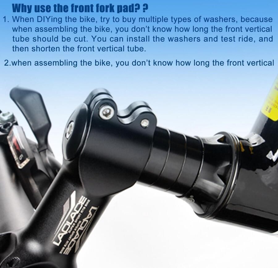 All4You Afstandhouders voor Helm Fiets Stuurafstandhouder Set 12 Stuks Koolstofvezel BMX MTB Racefietsen Stuurafstandhouders Fiets Accessoires Zwart