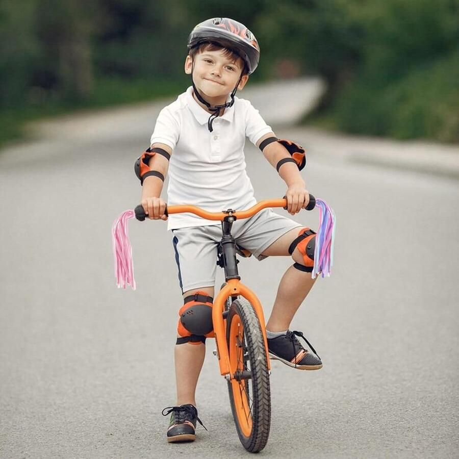 All4You Kleurrijke stuurfranjes voor kinderfiets Stuurkwasten decoratie Luchtslangen fiets decoratie