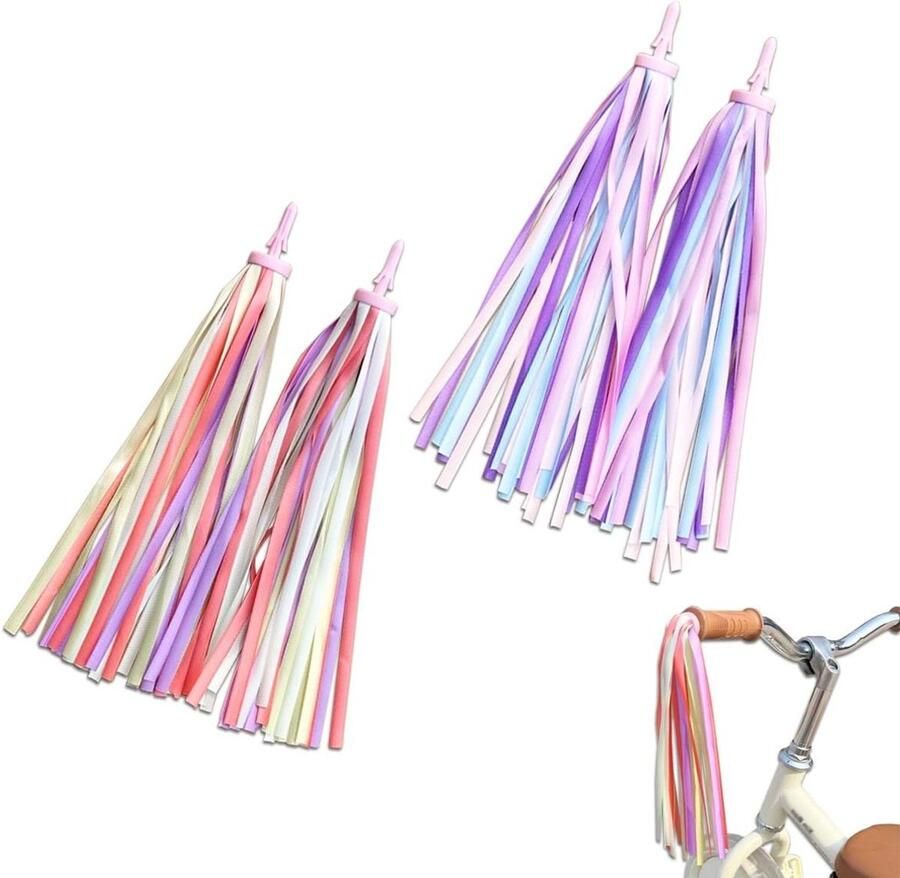 All4You Stuurfranjes voor kinderfiets met streamerbandjes in kleuren voor en s. Fietsaccessoires voor kinderen