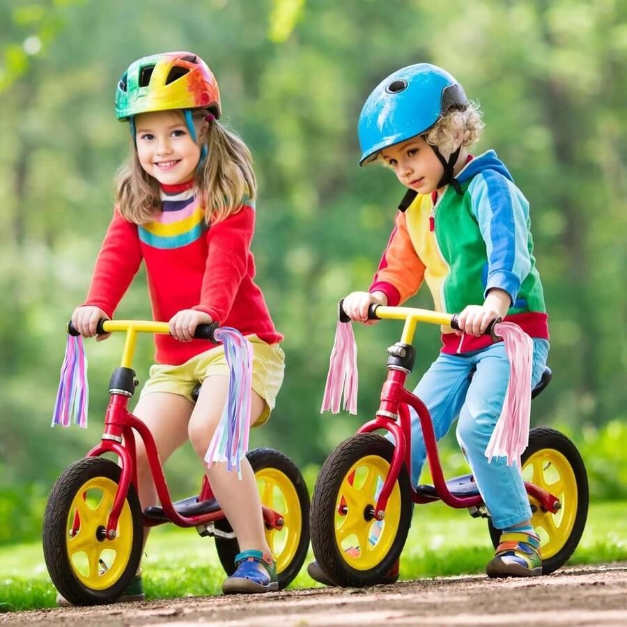 Allecta Kleurrijke stuurfranjes voor kinderfiets Stuurkwasten decoratie Luchtslangen fiets decoratie
