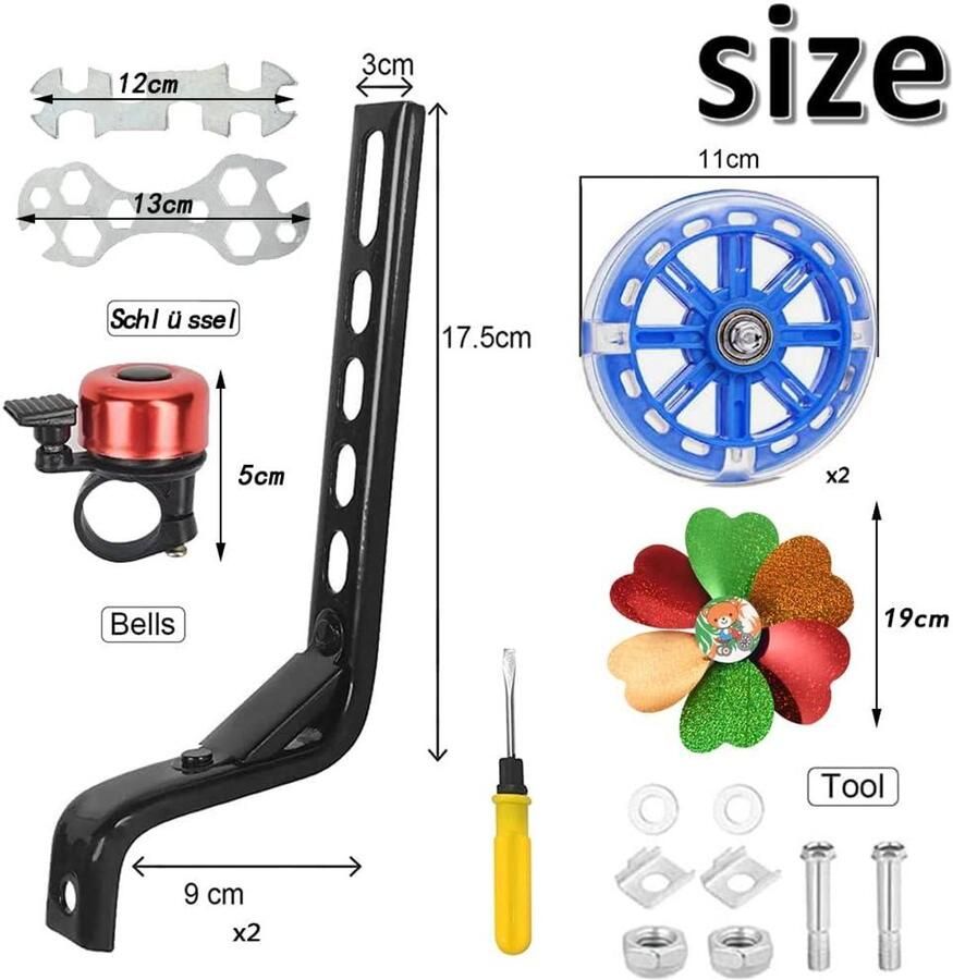 Allecta Steunwielen voor kinderfiets Hulpwielen voor volwassenen Blauw