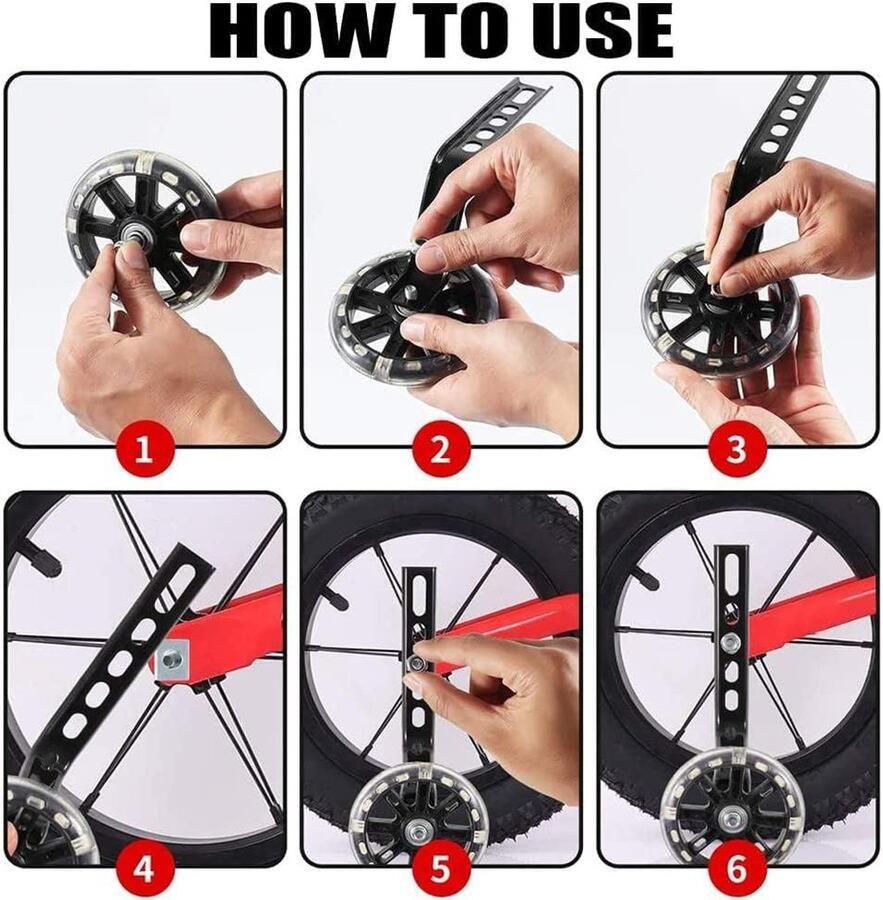 Allecta Steunwielen voor kinderfiets Hulpwielen voor volwassenen Zwart