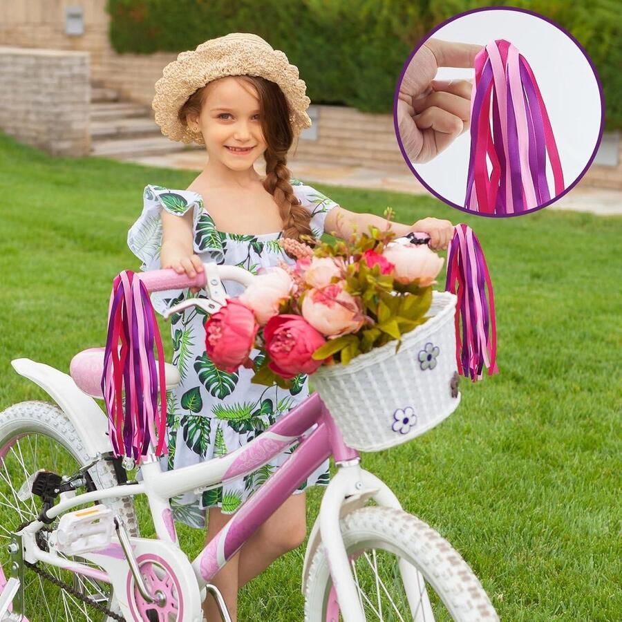 Allecta Stuurkwasten voor kinderfiets met fietsspaken decoraties roze fietsaccessoires
