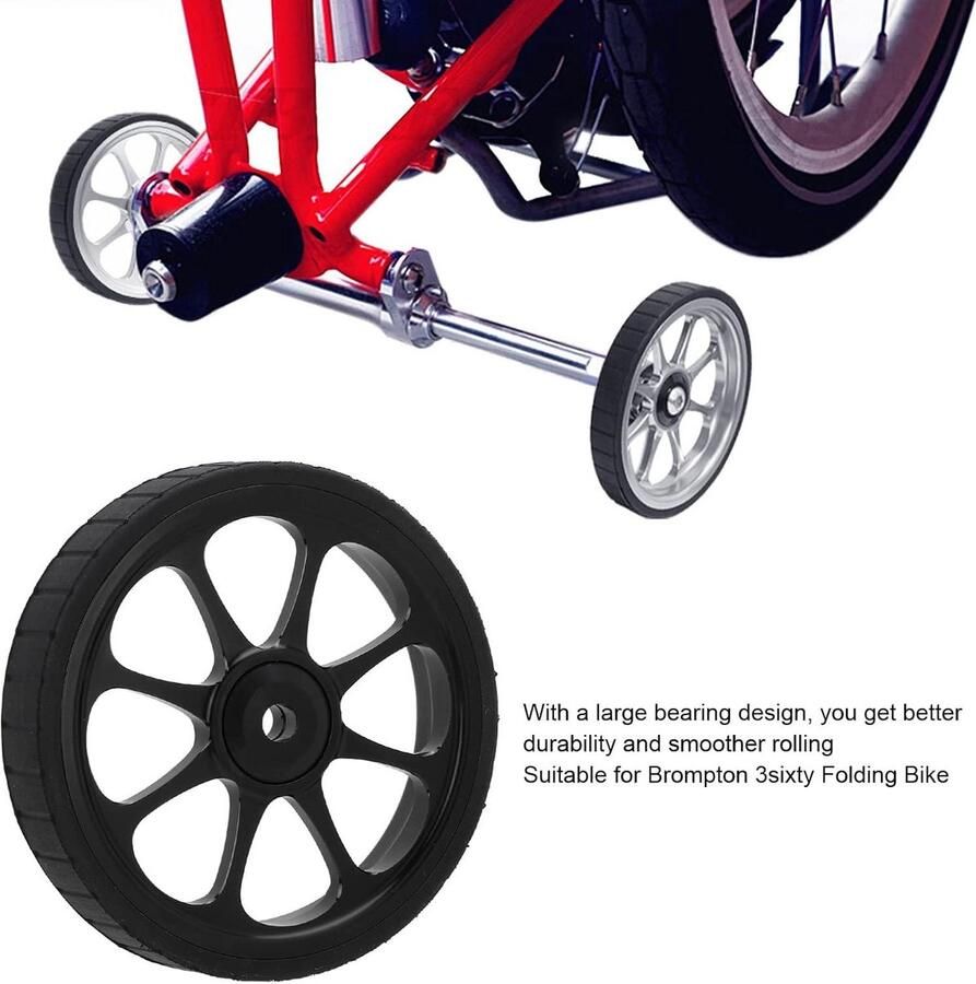 Allecta Vouwfiets Aluminium Verbreed Lager Easy Wheel Brompton 3sixty Geschikt voor Zilver Model Vouwfiets met Easy Wheel 82 Mm Upgrade