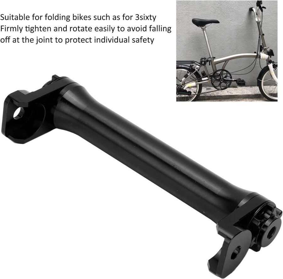 Allecta Vouwfiets verlengstang aluminium Telescopische verlengstang Gemakkelijk Wielen Brompton 3sixty Geschikt voor vouwfiets Zilverkleurig