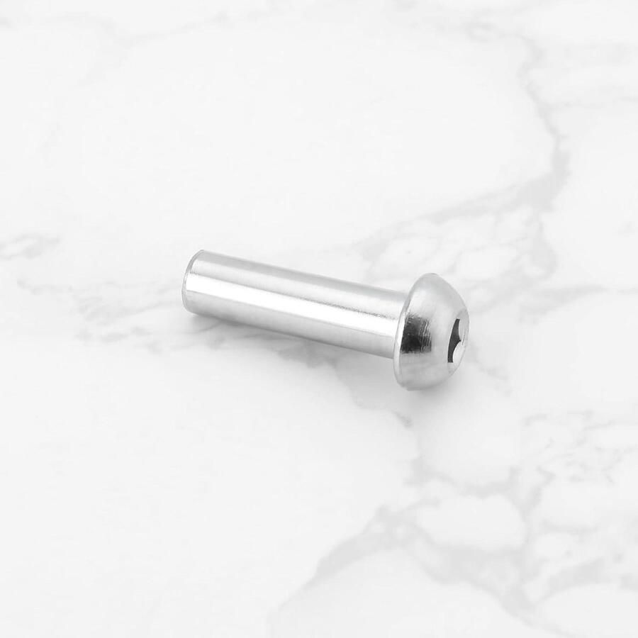 Allecto Fiets Achter Suspension Shock Montage Bout Zeshoek Socket Vergrendelingsschroeven M8 2 Sets MTB Semi-Ronde Vrouwelijke Nagel 12mm Subnagels Geschikt voor Achtervering Metaalkleur