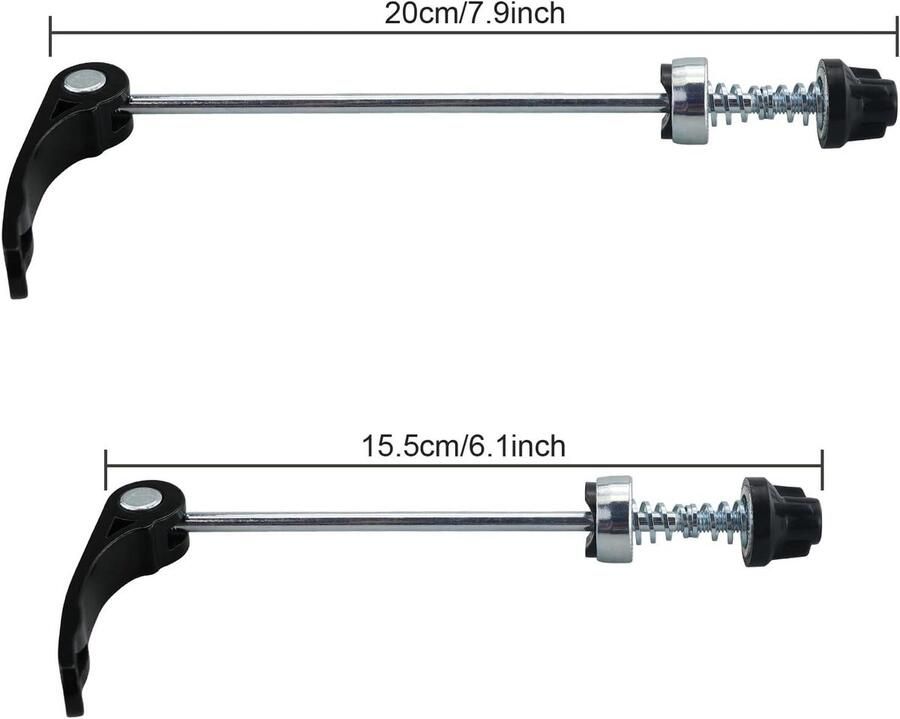 Allecto- Fiets-Snelspanner- Voor- en achterwiel- Racefiets en Mountainbike- Aluminium- Geschikt voor Fietsstuur Zwart en Zilver- 1 stuks snelspanner voor- en achterwiel snelspanner voor racefiets mountainbike fiets