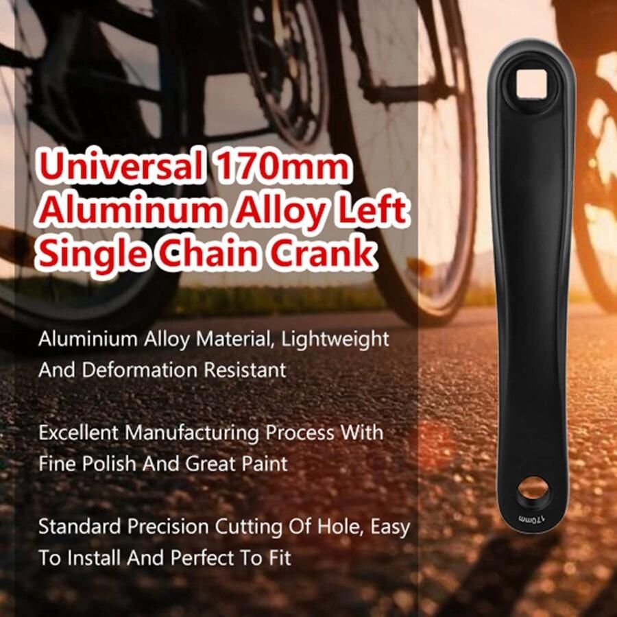 Allecto Fiets-zwengelarm Reserve fiets-pedaalarm Zwart Fietskrankstel Geschikt voor stadsfiets vouwfiets MTB e-bike racefiets