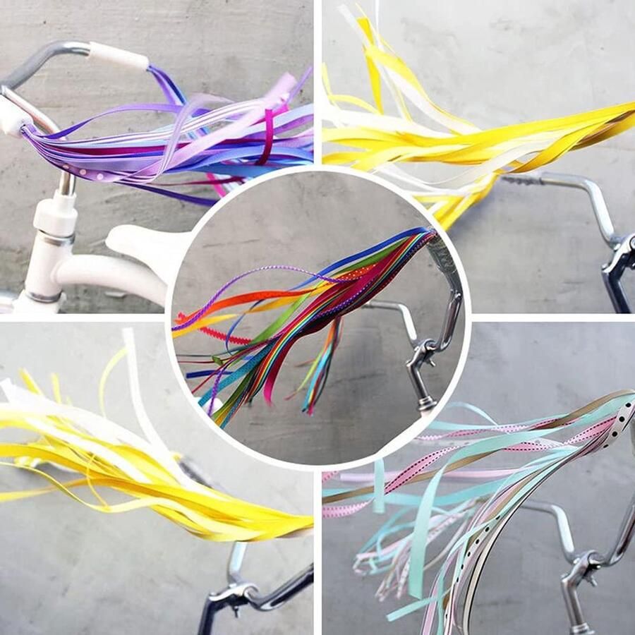 Allecto Kinderfiets Luchtslangen Fiets Stuur Handgrepen Roze Accessoires Geschikt voor Kinderfietsen Meisjes Linten Stuurfranjes Kinderfiets Decoratie Veiligheid Roze Kleur