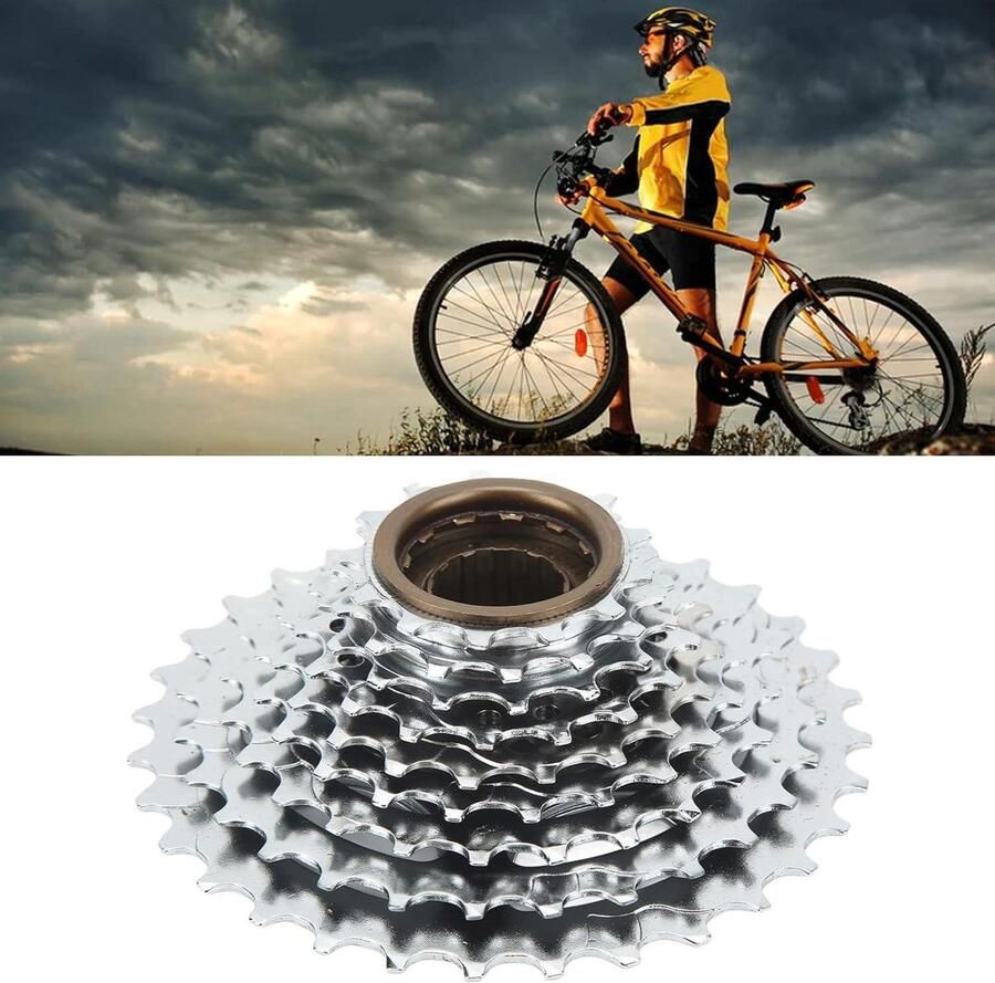 Allecto Fietsachterwiel Snelspanner Zwart 7 speed Mountainbike Geschikt voor Shimano-modellen Stalen Fietsachterwiel voor Mountainbikes met 7 Versnellingen