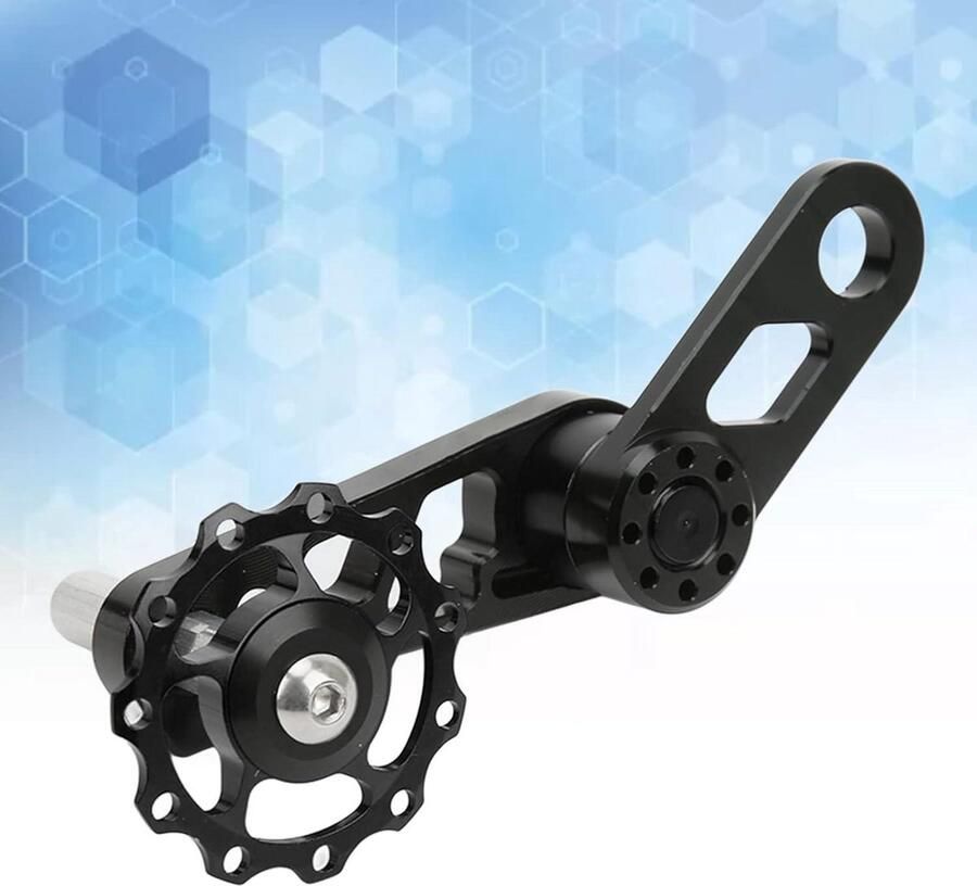 Allecto- Fietskettingspanner Single Speed Aluminium Vouwfiets Kettingstabilisator zwart Geschikt voor Fiets Nederlands met zwarte kettingspanner