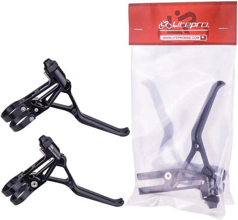 Allecto- Fietsremhendel met Alle Aluminium Frame Ultralicht Geschikt voor Racefiets Vouwfiets BMX Zwart