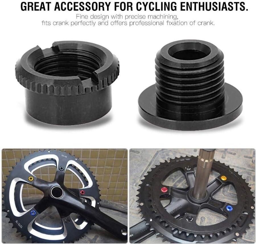 Allecto Fietsslingerbouten Aluminium Racefiets Crankstelbouten Fietskettingwiel Schroeven Crankbouten enkele tandheelkundige plaat