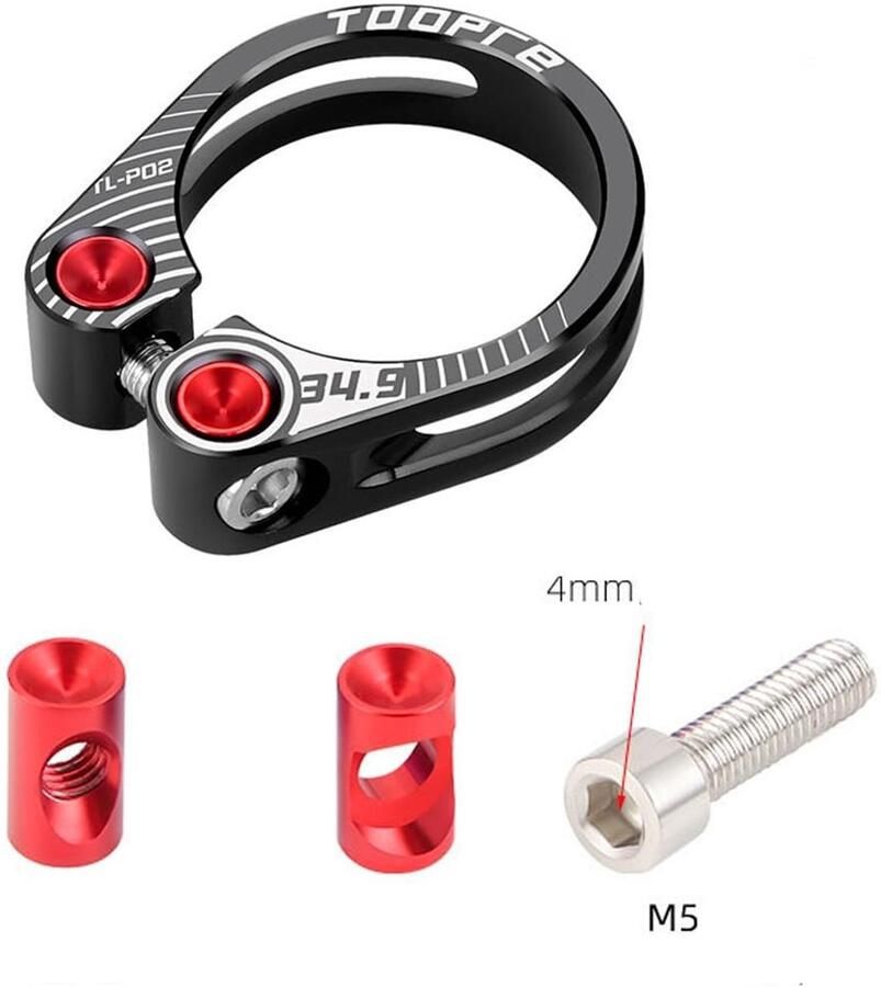 Dailygoody Fietszadelklem Aluminium 34.9mm Geschikt voor Fiets MTB en Vouwfiets Stevige bevestiging Lichtgewicht en sterk Perfecte pasv - Foto 2