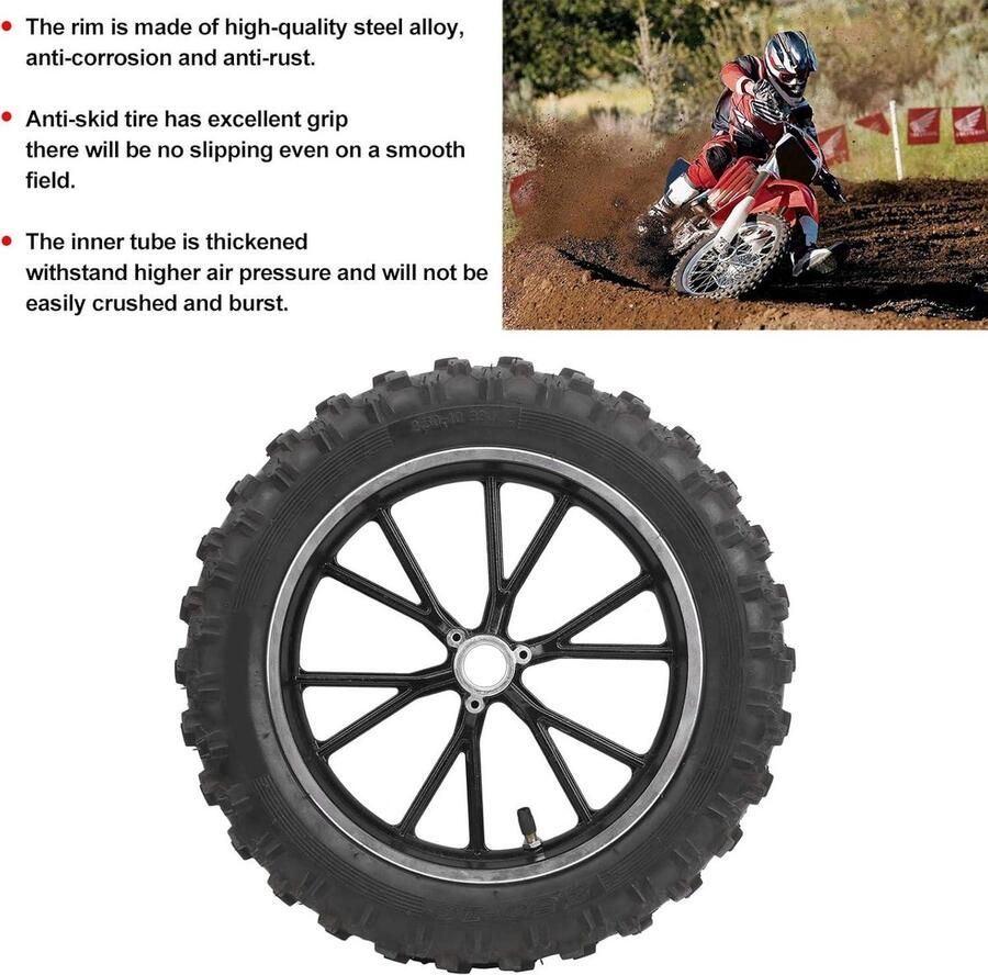 Allecto- Kinderfiets Banden Fietsbanden Set Anti-lek 12 Inch Zwart Duurzaam Fiets Geschikt voor Kinderfietsen met 12 Inch Velgen