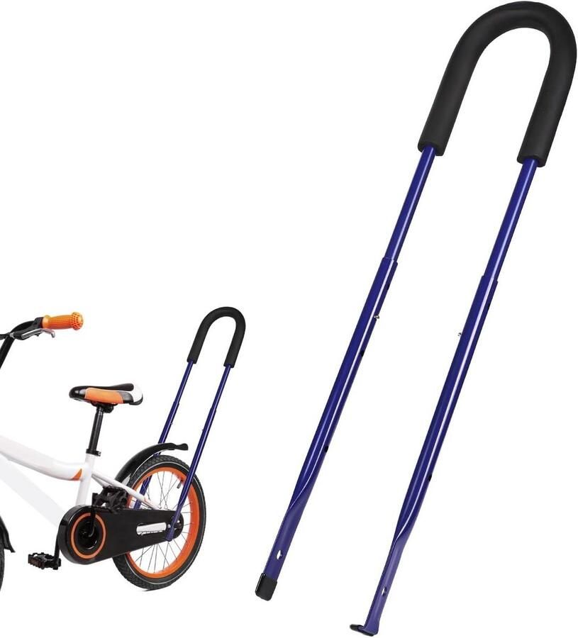 Allecto Kinderfiets Duwstang Fietstrainingshandvat Verstelbare Hoogte Fietsbalanstrainer Kinderfietstraining Duwstang Geschikt voor kinderfietsen Zwart