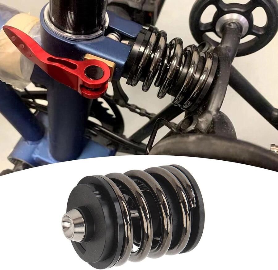 Allecto plus Fiets Achterschokbreker Staal Vouwfiets CNC-Verwerking Achterveer Schokdemper Zwarte (75 characters)