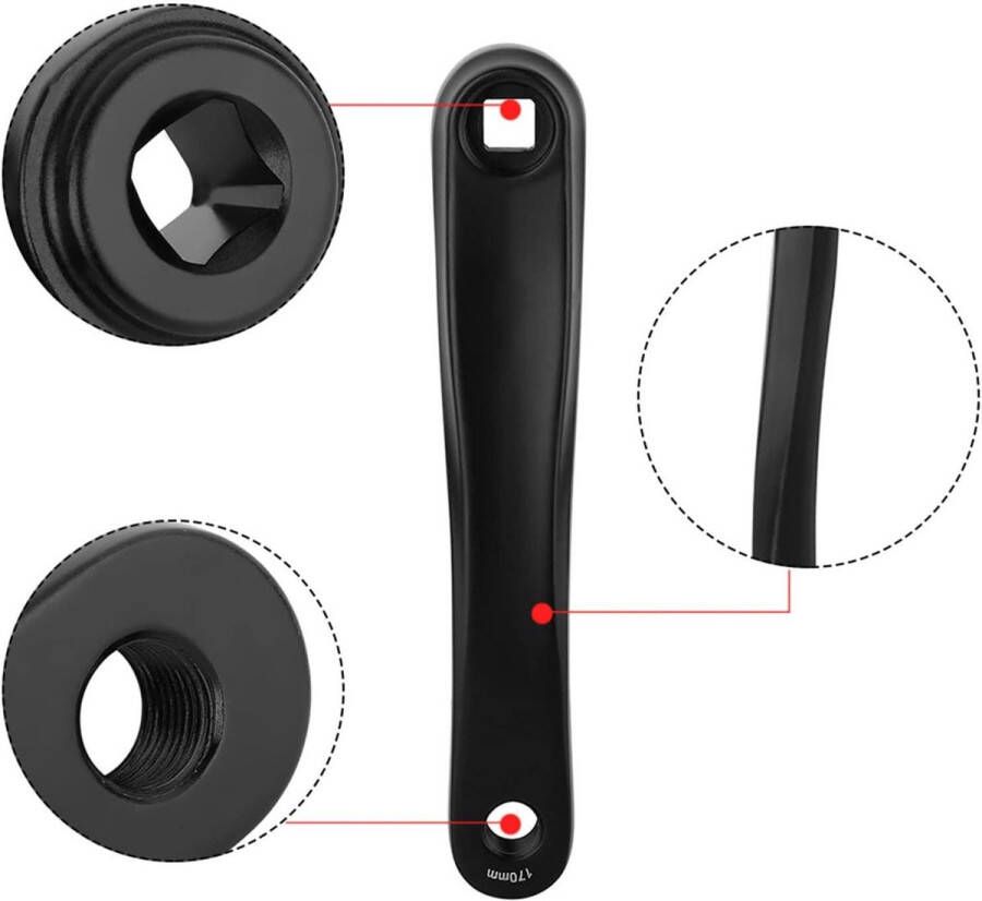 Allecto Plus Fiets zwengelarm 170 mm voor stadsfiets vouwfiets MTB e-bike racefiets