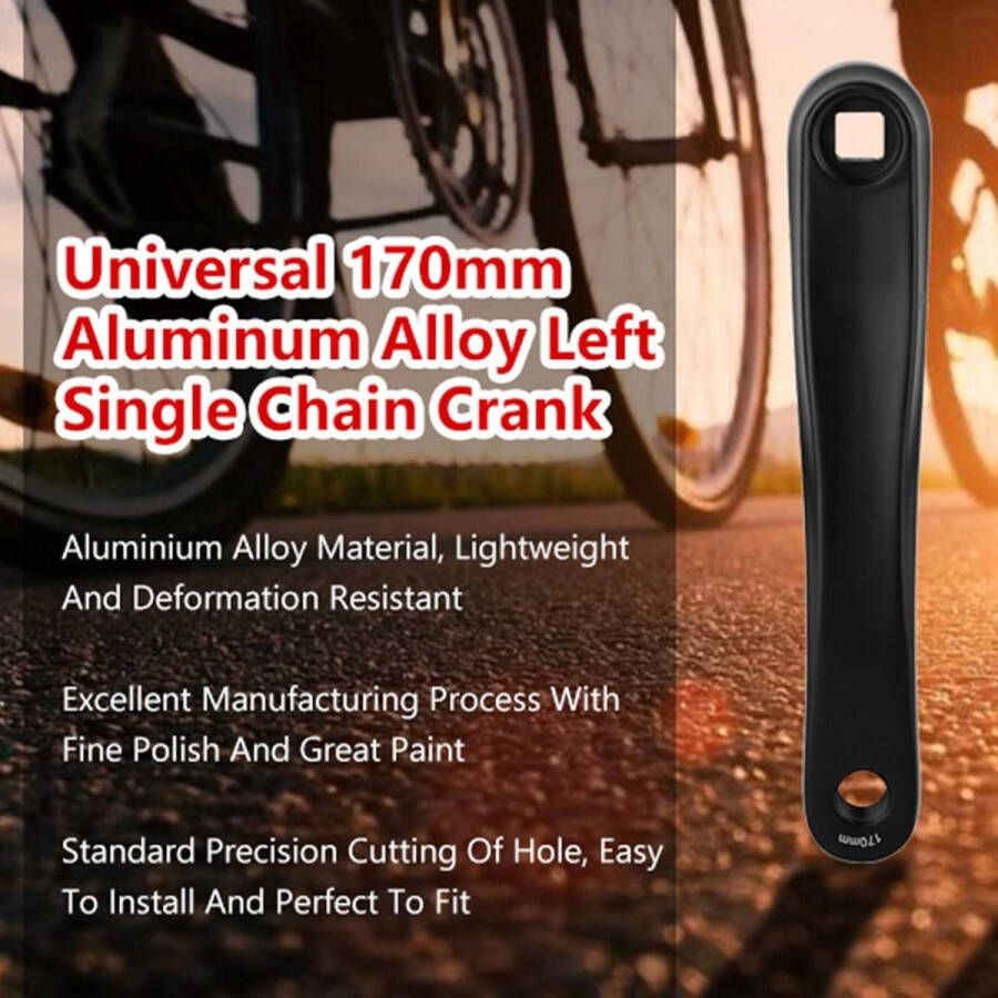 Allecto Plus Fiets-zwengelarm 170 mm voor stadsfiets vouwfiets MTB e-bike racefiets met reserve pedaalarm