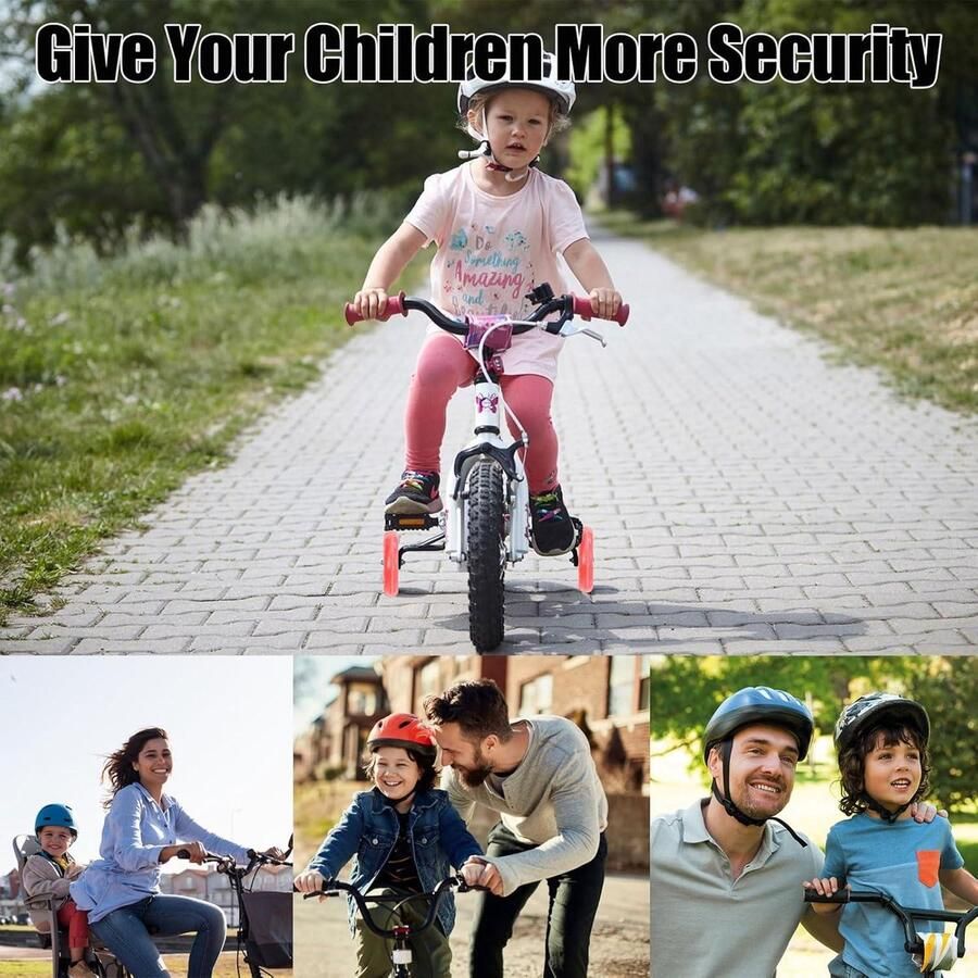Allecto plus Fietssteunwielen Voor Kinderfietsen Verstelbare Universele Stabilisatoren 12-20 Inch Fiets Hulpwielen Kinderfiets (Zwart 1 Paar)