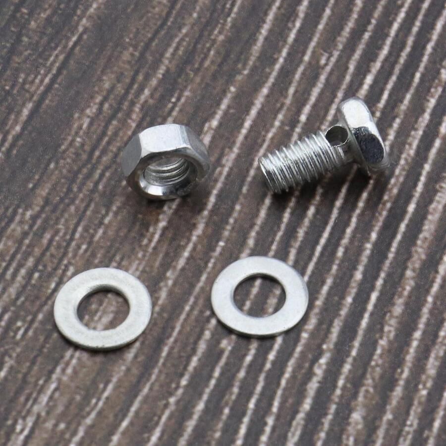Allecto Plus Kabel Ankerbouten 6mm voor BMX Fietsen Set van 20 stuks met Moeren en Ringen Accessoires voor Kinderfietsen Mountainbikes en Racefietsen met Rond Hoofd Schroef Geschikt voor Elektrische en Vouwfietsen