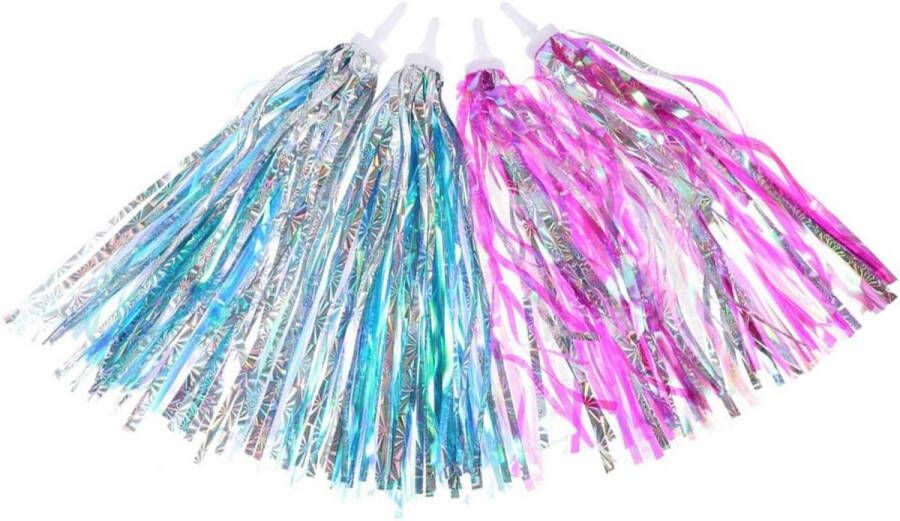 Allecto Plus Kinderfiets Accessoires met Kleurrijke Streamers en Tassel Lint Blauw Leuke Decoratie voor Fiets en Babydrager
