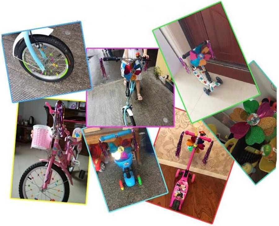Allecto Plus Kinderfiets Decoratie Accessoires met Pom-pom Grippen & Kleurrijke Tassel