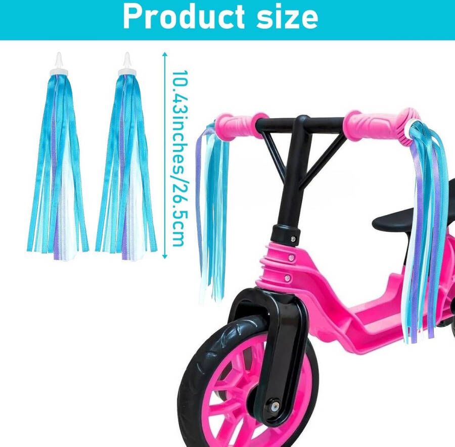 Allecto Plus Set van 2 kinderfiets luchtslangen en stuurfranjes in kwastjes design voor en Kinderfietsbanden en stuurbanden met streamer Kinderfietsaccessoires