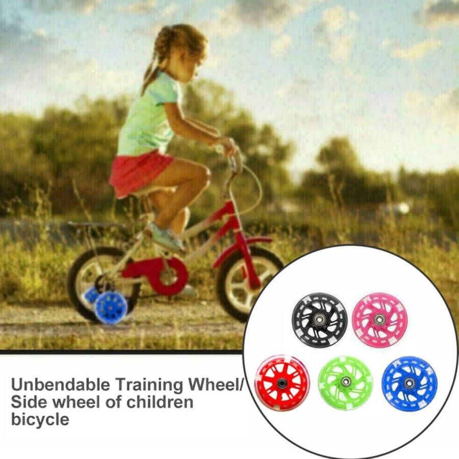 Allecto Plus Steunwielen voor kinderfiets Universele hulpwielen Veiligheidssteunwielen Roze Geschikt voor 12-20 inch fietsen