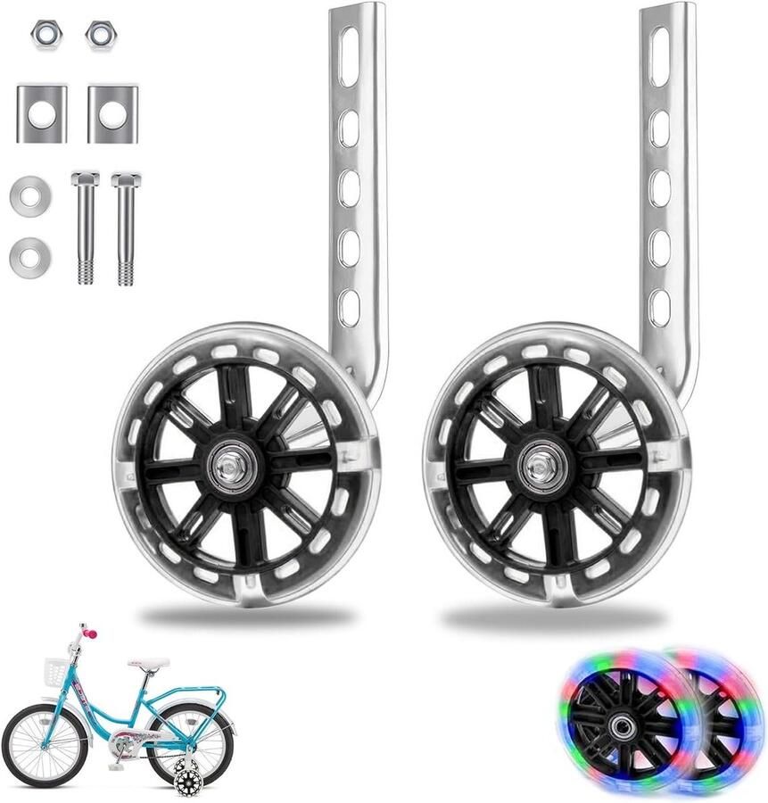 Allecto plus Universele Steunwielen voor Kinderfiets Zwart Eenvoudige Montage