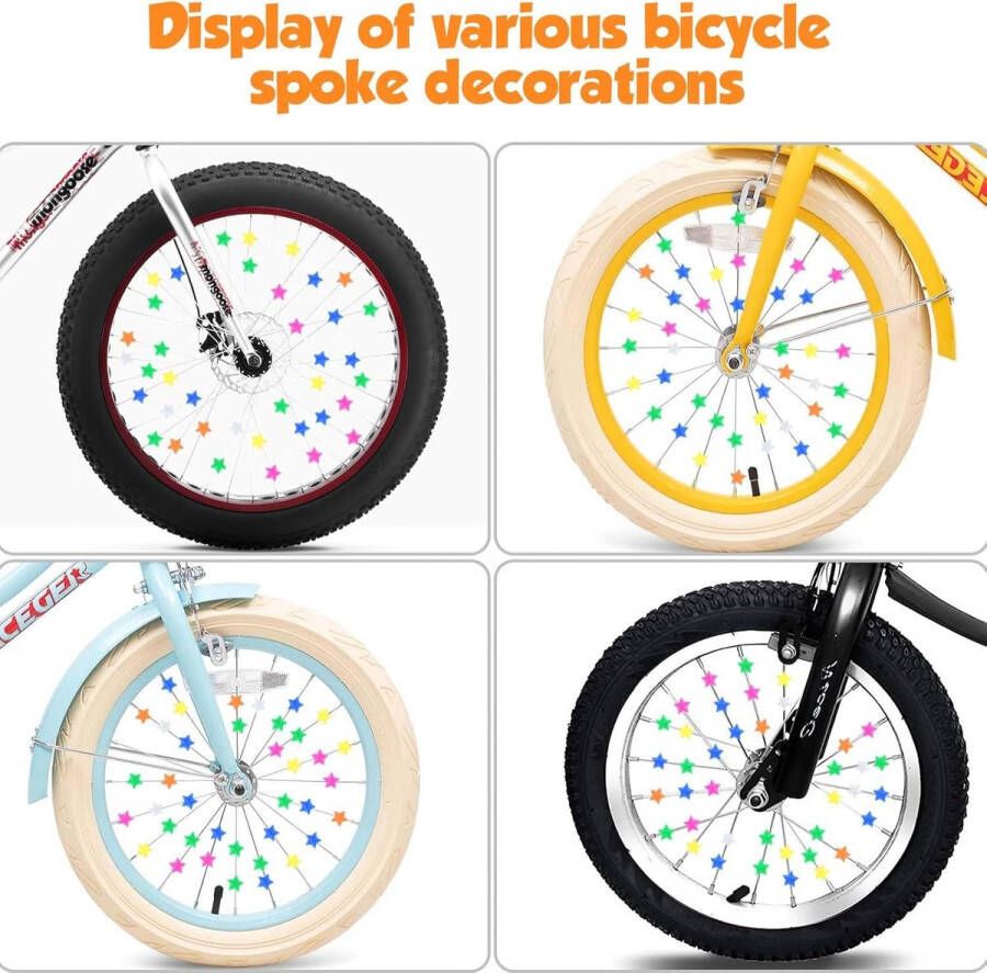 Allecto Premium Decoratie voor fietswielspaken met kralen en clips voor kinderfiets Fietsaccessoires met Spaken Twee Zoekwoorden 80 karakters