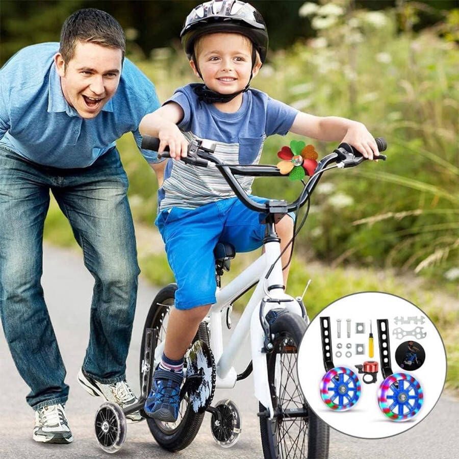Allecto Premium Steunwielen voor kinderfiets Blauw Hulpwielen voor volwassenen Fietssteunwielen Kinderfiets hulpfiets Stabiele fietssteun