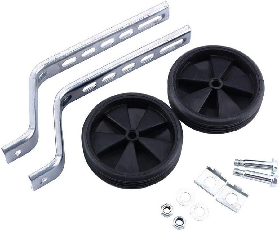 Allecto Universele kinderfietswielen Verstelbare wielen Veiligheidswielen Kinderfiets Stabilisatoren Geschikt voor 12-20 inch Rood model