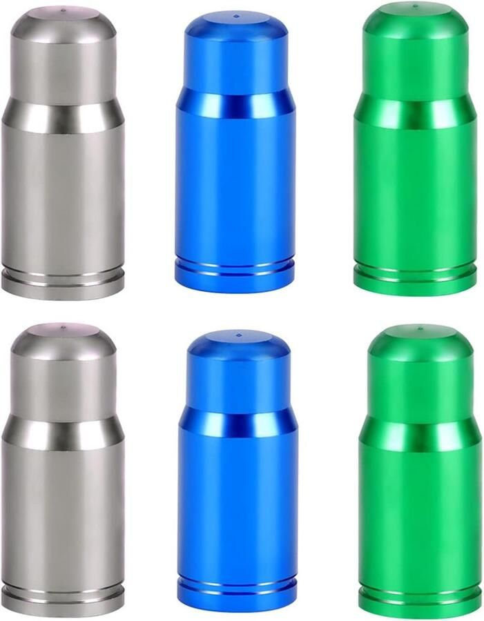 Aluminium Presta ventieldoppen 6 stuks voor fiets mountainbike racefiets (blauw groen zilver)