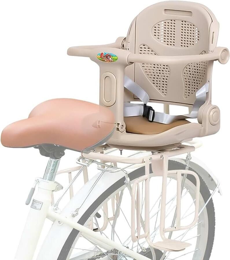 Auvstar Fietszitje voor kinderen achterzitje met voetsteunen en veiligheidsbeugels mountainbike fietszitje kinderfiets achterzitkussen