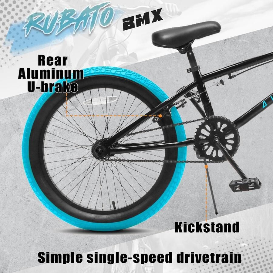 AVASTA 20 Inch Freestyle Jeugd BMX Fiets Kinderfiets voor 6 7 8 9 10 11 12 13 14 Jaar Jong Volwassenen ShopVlot