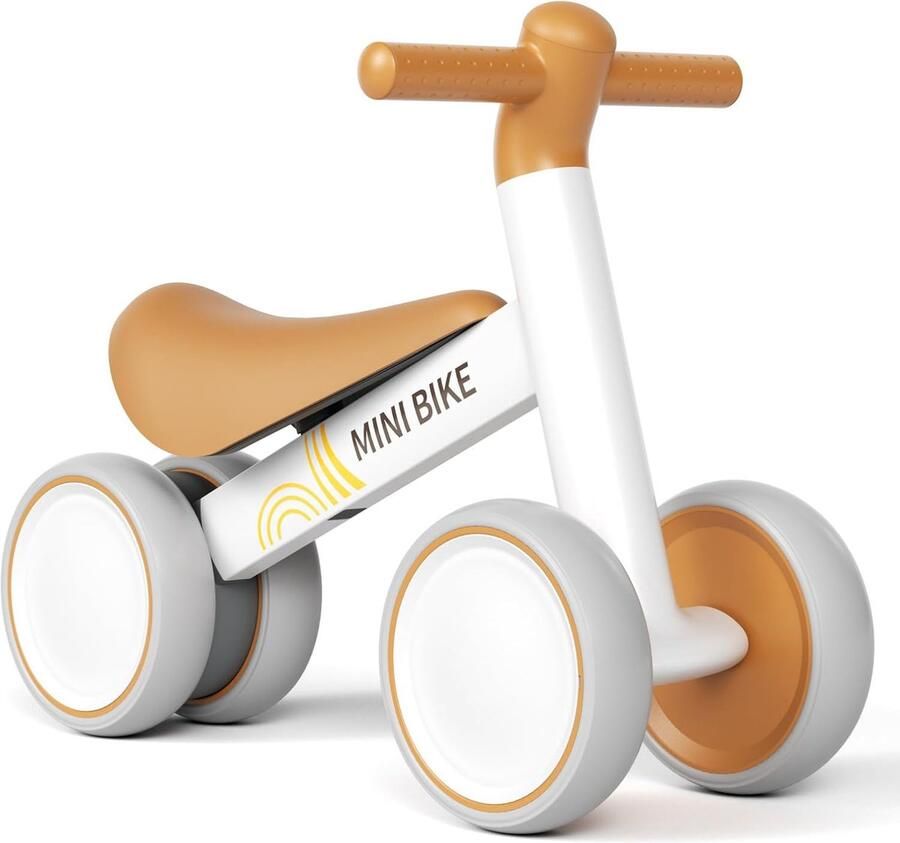 Baby Loopfiets Peuterfiets Eerste Evenwicht Ontwikkelen Lichtgewicht Koolstofstaal 10-24 Maanden Bruin