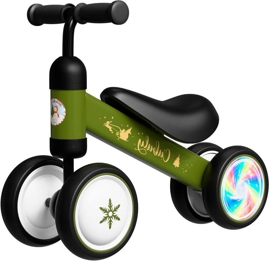 Baby loopfiets Peuterfiets kind Balans ontwikkelen Kleurrijke lichtwielen S Groen