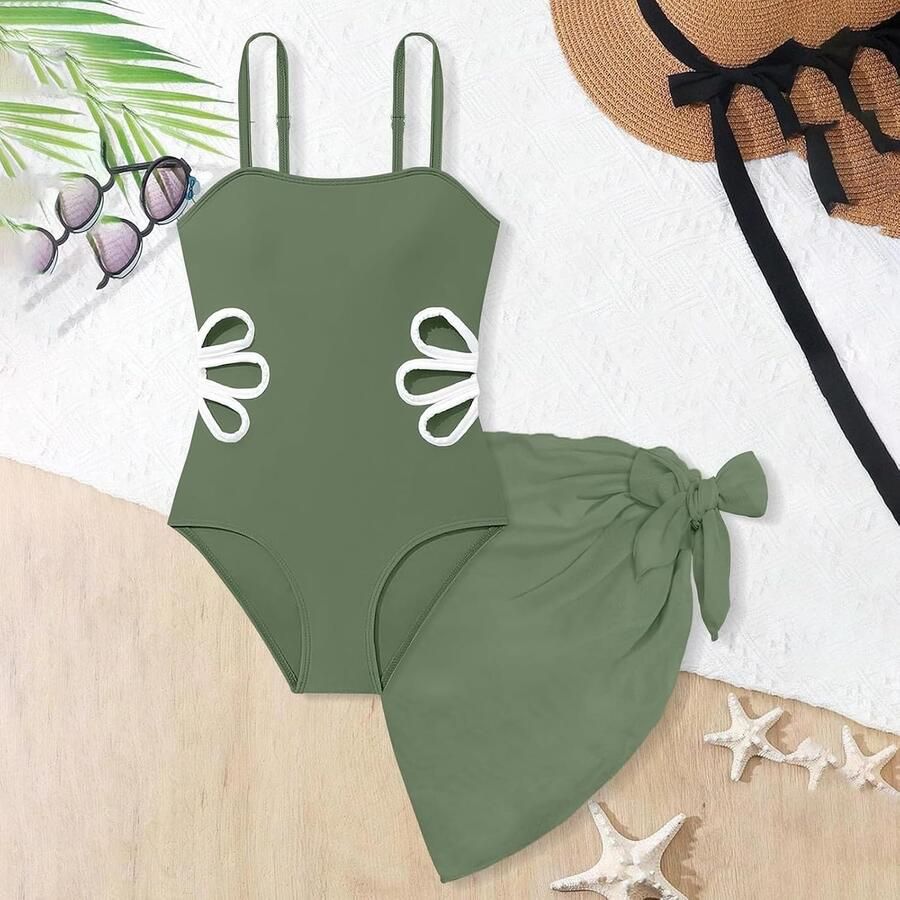 Badpak voor meisjes bikini 2-delig kinderen bedrukt stippen retro strand zomer zonwering comfortabel elastisch badkleding 2-14 jaar A6
