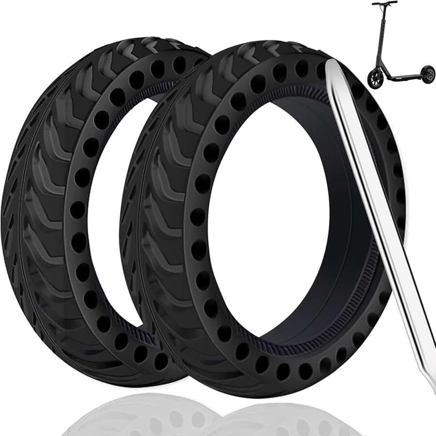 Banden 2 afbeeldingen E-scooter 8 5 inch Solid Tyres 8 1 2 x 2 met montagegereedschap compatibel met Mijia Mi Xiaomi M365 1S Essential Pro 2 elektrische scooter massief rubber banden