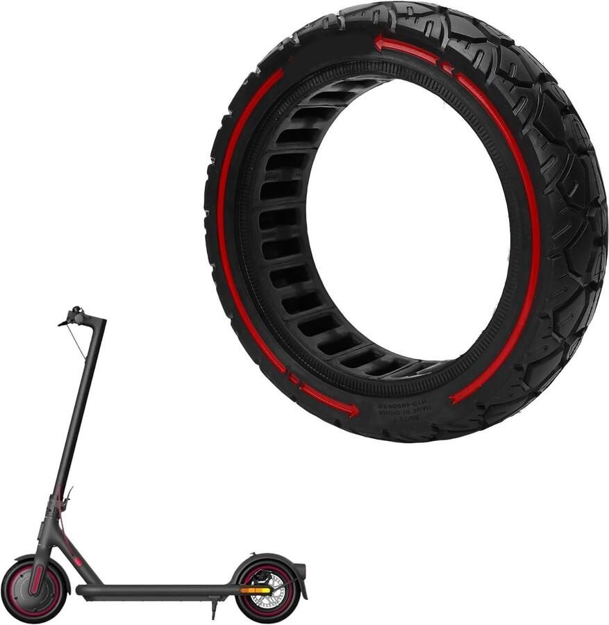 Banden voor elektrische step 4 Pro krachtige offroad-rubberen banden met rode lijnstructuur voor stads- en terreinwagens
