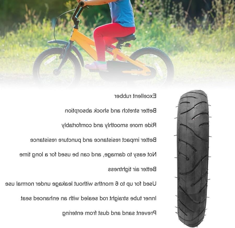 Banden voor Kinderfietsen Vervangende Binnenbanden van Rubber met Schokabsorptie en Rekbaarheid 280X65-203