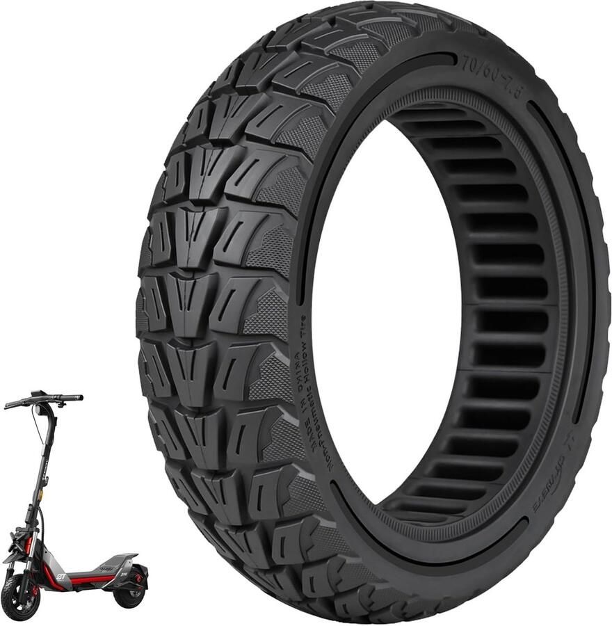 Banden voor Segway ZT3 Pro D Ninebot MAX G3 D elektrische step reservebanden massief rubberen banden antislip off-road solide banden lekvrij 70 60-7 5 (zwart 1 stuk)
