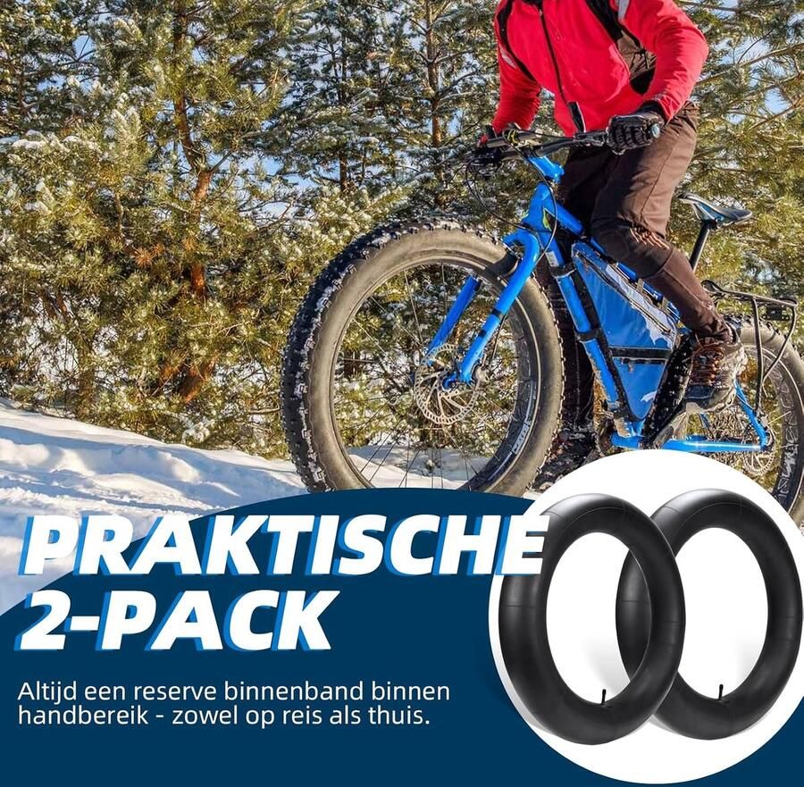 Bicycle Inner Tube with AV35 Wheel Valve Universal Suitable for Fat Bikes E-Bikes and Mountain Bikes Fatbike ShopVlot