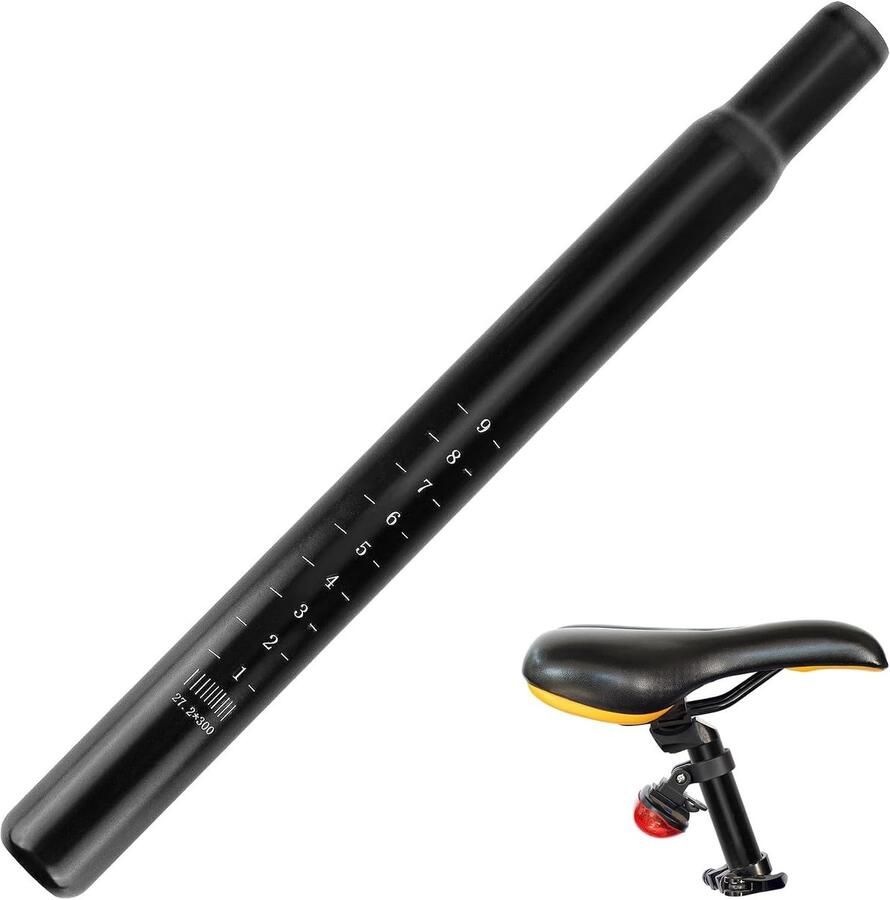 Bicycle Seat Post Candle Seat Post 27.2 x 300 mm Zwart Stoelpen Diameter voor Mountain Bike Racefiets Stadsfiets - Foto 2