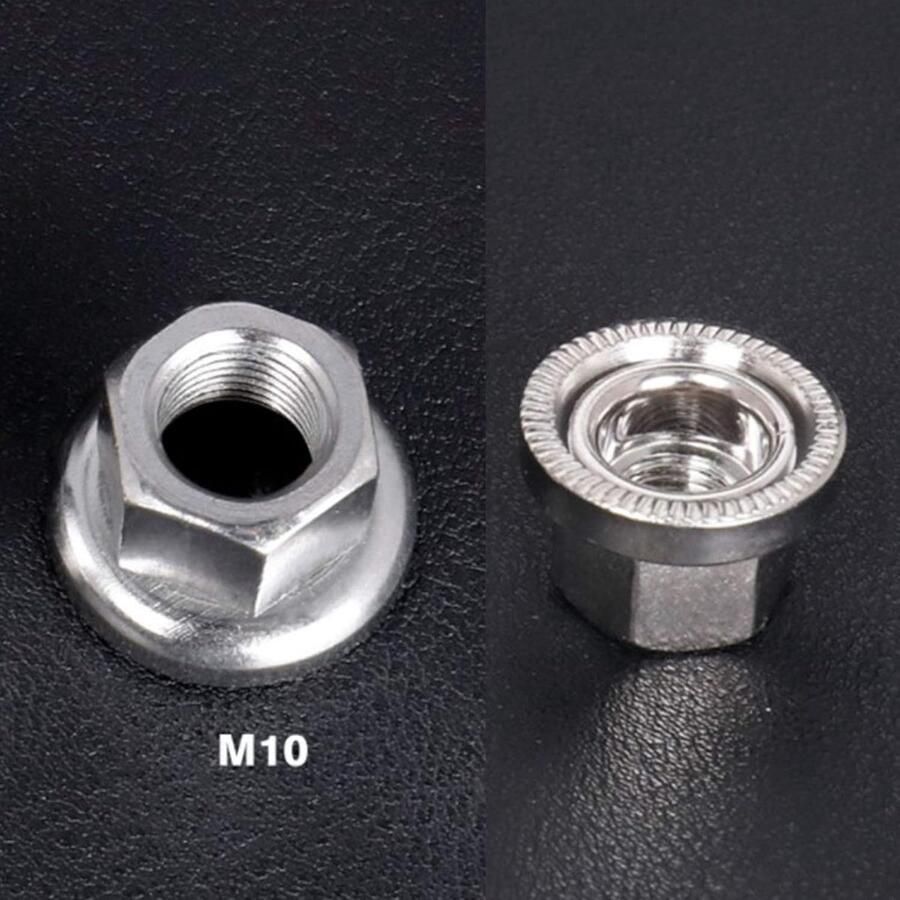 Bicycle Wheel Nuts Vervangingsbouten Schroefring Fietsaccessoires Praktische Achterbouten Rvs Achterasmoeren Voor Mountainbike Cycling