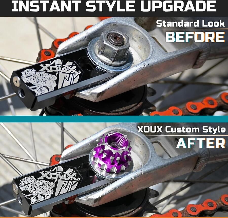 BMX asmoeren 10mm oranje CNC gefreesd perfecte pasvorm voor BMX-fietsen ShopVlot