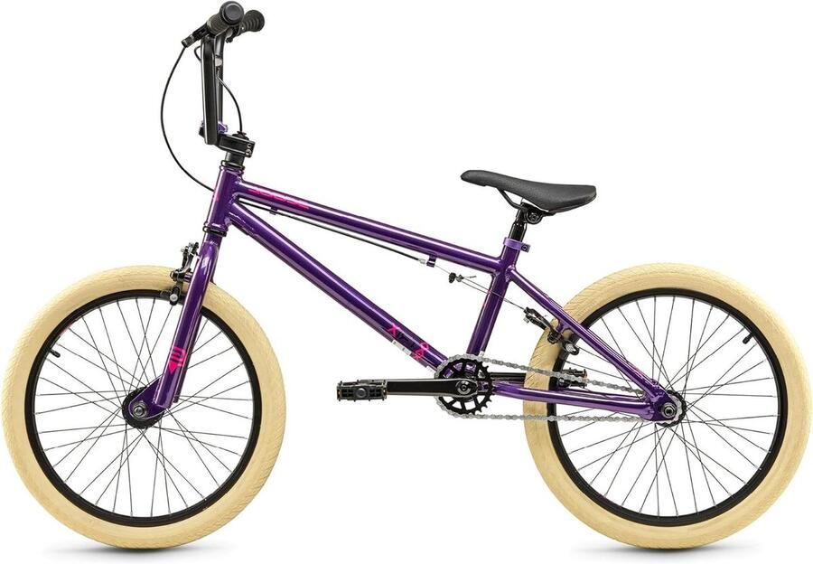 BMX Fiets Kinderfiets Freestyler Fietsen voor jeugd Stalen frame 20 inch Paars