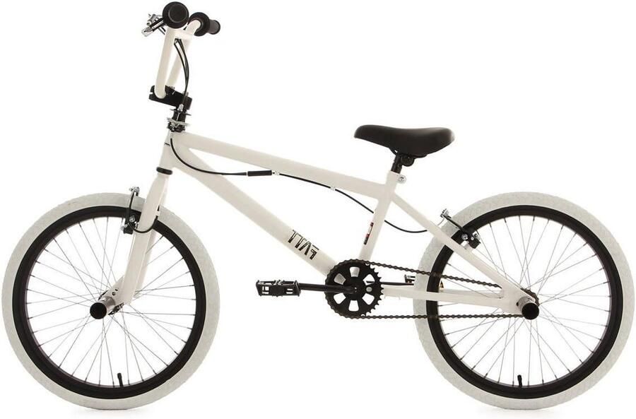 BMX Freestyle Fiets Stuntfiets Kinderfiets Tricks Uitvoeren 360 Graden Rotor 20 inch Wit Zwart