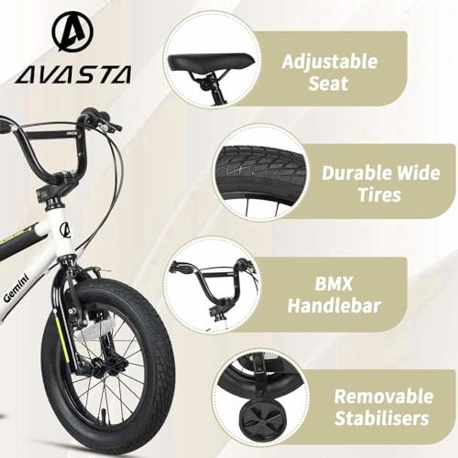 BMX Stijl Kinderfiets met Steunwielen voor 1-10 Jaar